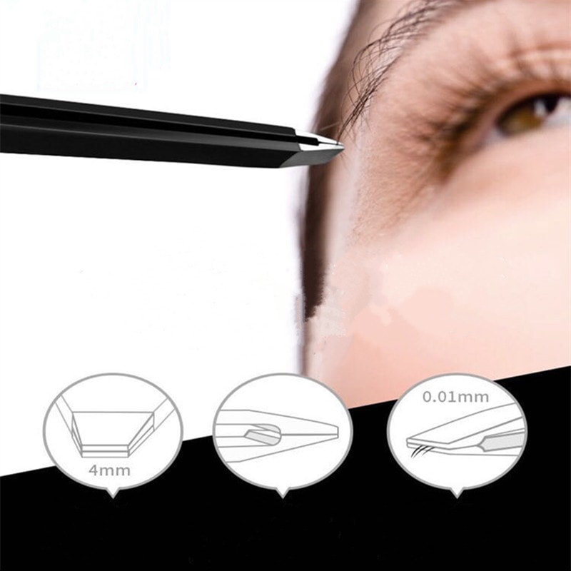 Stainless Steel Slant Tip Eyebrow Tweezers For Makeup Hair Removal Eyelashes Extension Tool Kit 6
