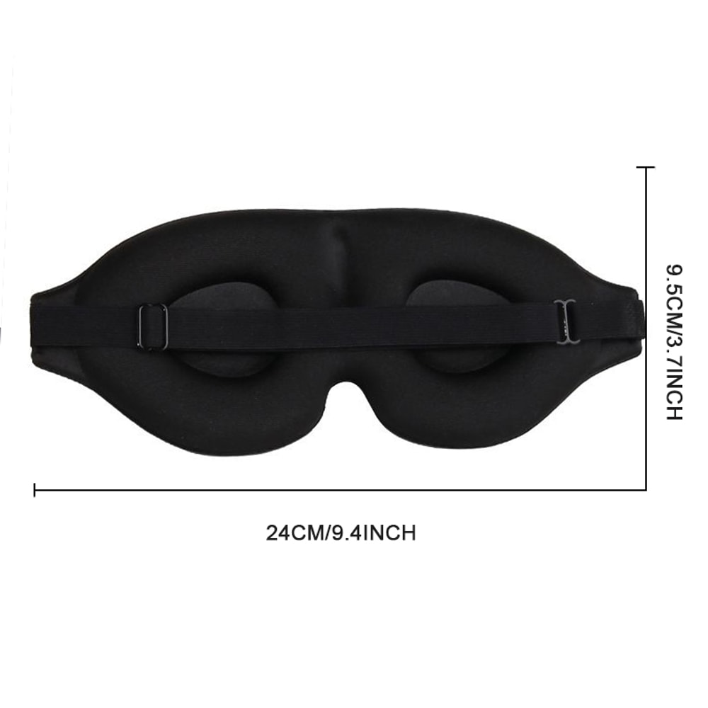 Black 3D Eye Mask Adjustable For Men And Women Breathable No Pressure Light Blocking Design 4