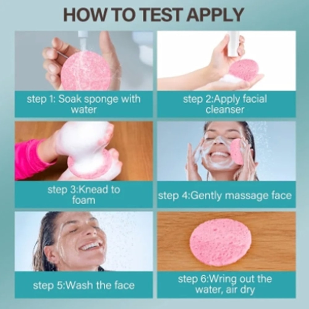 Foaming Face Puff Natural Wood Pulp Face Wash Puff Cleansing Sponge 2