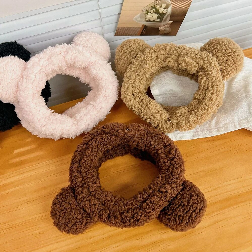Facial Mask Makeup Headwear, Anti Slip Hair Band, Cute Bear Hair Band