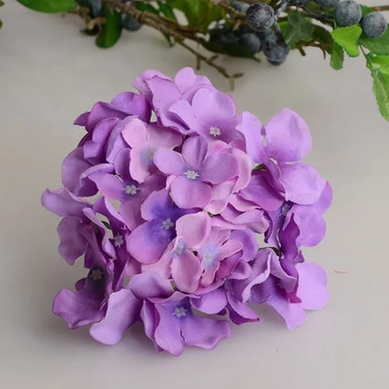 Luxury Artificial Hydrangea Silk Colorful Decorative Flower For Wedding Party DIY Vase Flower Decor 6