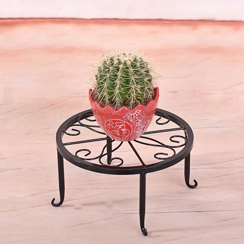 Standing Flower Pot Shelf, Retro Wrought Iron Plant Display Stand for Home & Garden Decoration