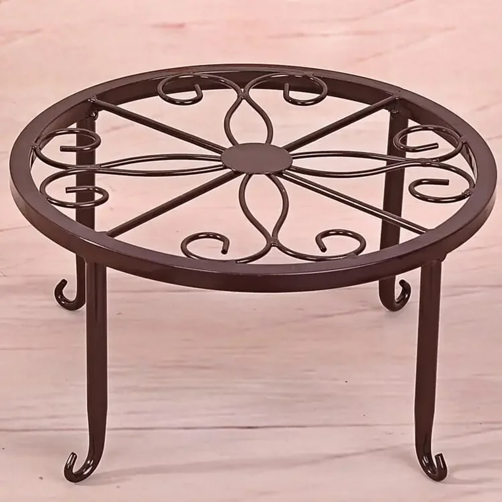 Standing Flower Pot Shelf, Retro Wrought Iron Plant Display Stand for Home & Garden Decoration