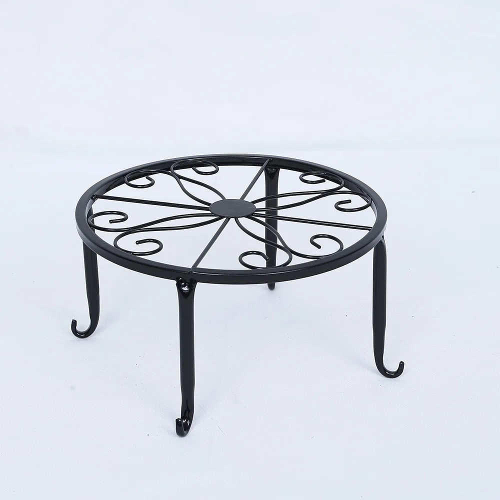 Standing Flower Pot Shelf, Retro Wrought Iron Plant Display Stand for Home & Garden Decoration