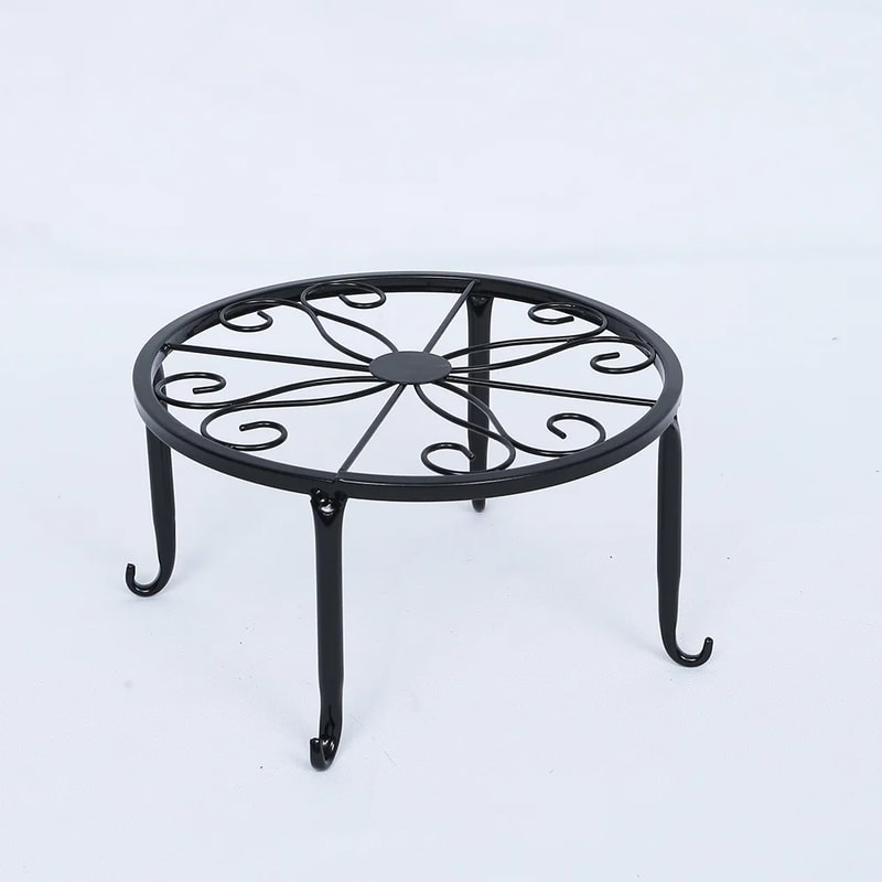 Standing Flower Pot Shelf, Retro Wrought Iron Plant Display Stand for Home & Garden Decoration