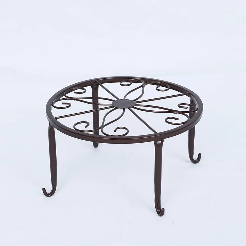 Standing Flower Pot Shelf, Retro Wrought Iron Plant Display Stand for Home & Garden Decoration