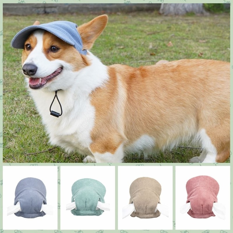 Adjustable Dog Baseball Cap for Dogs, Breathable Sun Hat with Ear Holes, Outdoor Sports Hat for Pet Hiking, Parent-Child