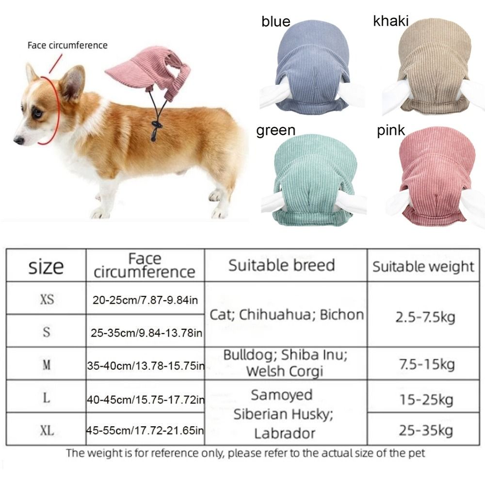 Adjustable Dog Baseball Cap for Dogs, Breathable Sun Hat with Ear Holes, Outdoor Sports Hat for Pet Hiking, Parent-Child