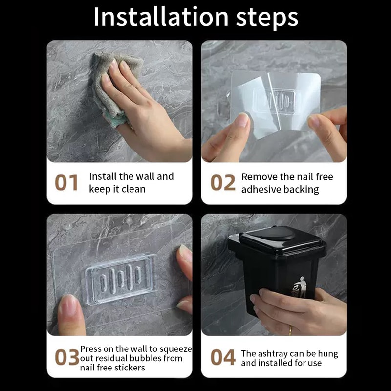 Reusable NonSlip Smoking Ash Tray Creative Wall Mounted Ashtray With HoleFree Design For Home Toile