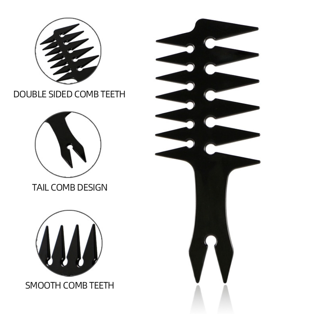Mens Essential Fishbone Comb Retro Double Sided Hairdressing Comb For Styling 0