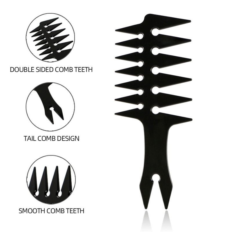 Mens Essential Fishbone Comb Retro Double Sided Hairdressing Comb For Styling 0