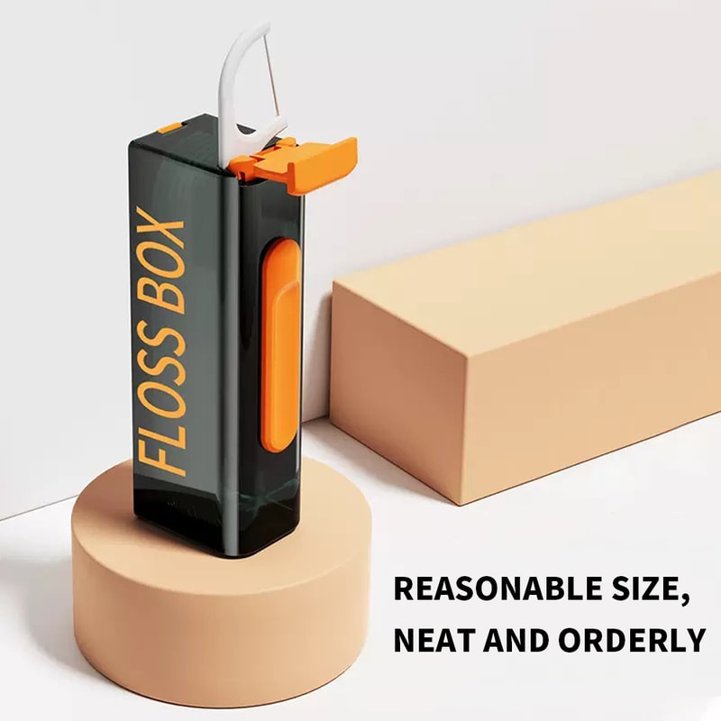 Automatic pop-up dental floss box, dental floss storage with mirror at the bottom