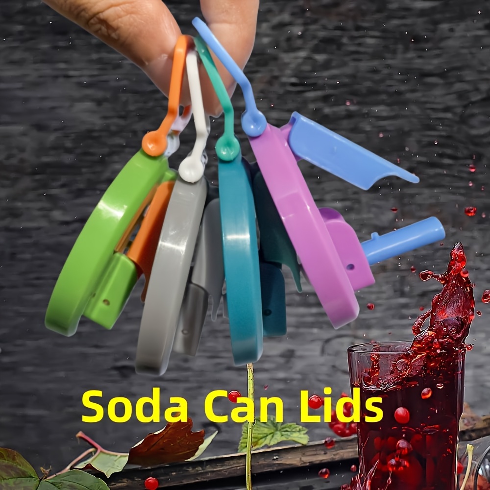 Reusable Soft Drink Can Lid Four Color Options Straw Included Perfect For Beverages And Juices 4