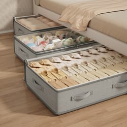 multipurpose organizer bins, foldable sweater and linen storage bags, under bed storage containers rectangle