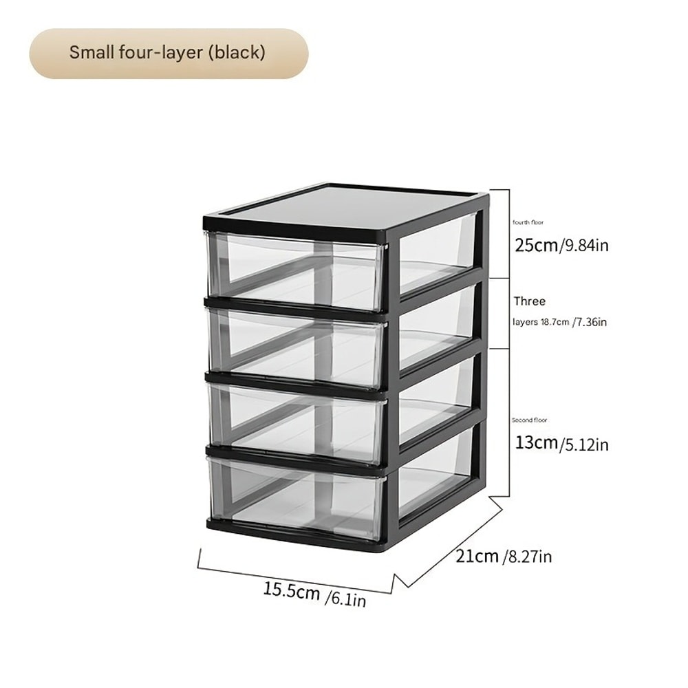 Raised Japanese Style Bar Storage Box Transparent Office Desktop Storage For Cosmetics And Statione 4