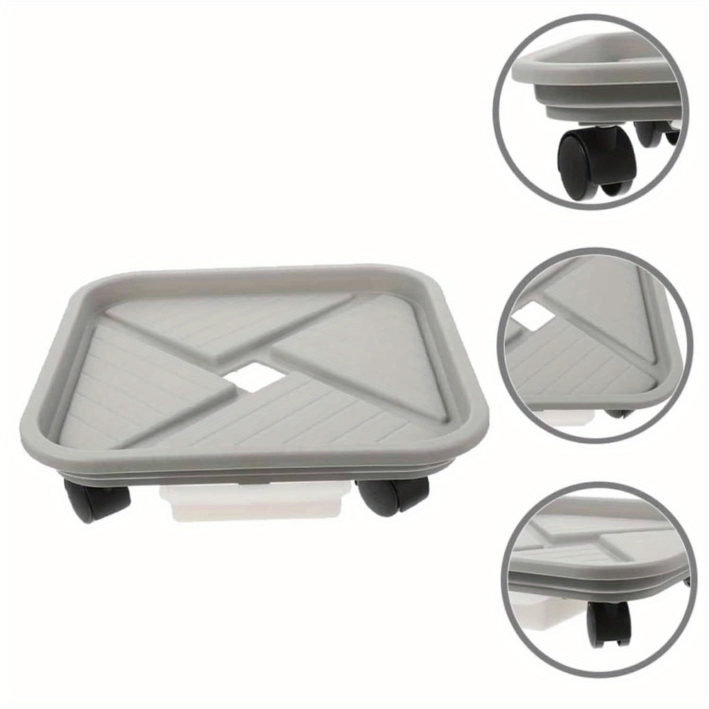 Wheeled Garden Rolling Plant Rack Four Wheels Drainage Tray For Square Pots 4