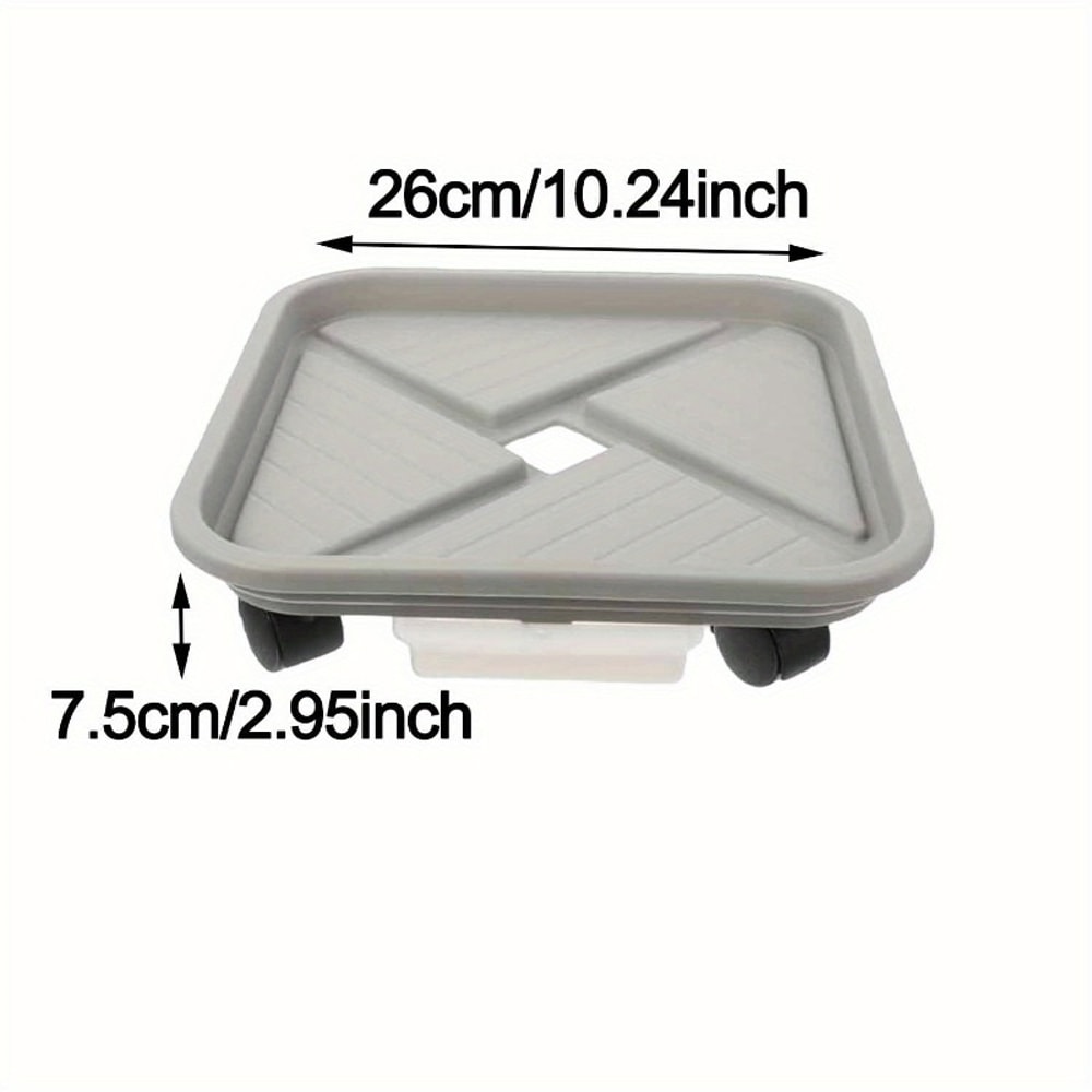Wheeled Garden Rolling Plant Rack Four Wheels Drainage Tray For Square Pots 6