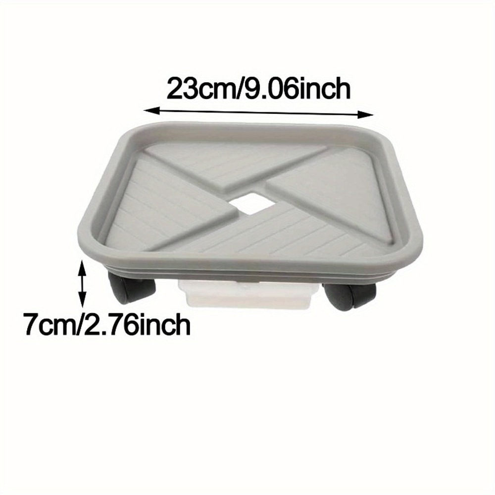 Wheeled Garden Rolling Plant Rack Four Wheels Drainage Tray For Square Pots 5