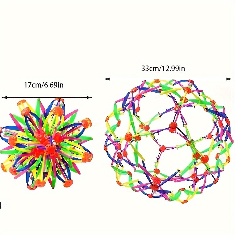 Durable Plastic Magic Balls Colorful Expandable Stress Ball Rainbow Sensory Fidget Ball For Kids 6