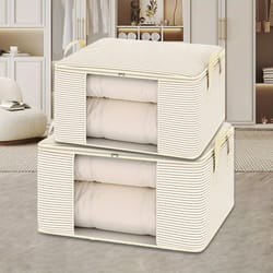 thickened zipper organizer, large capacity storage bag, foldable dustproof quilt clothes storage bag