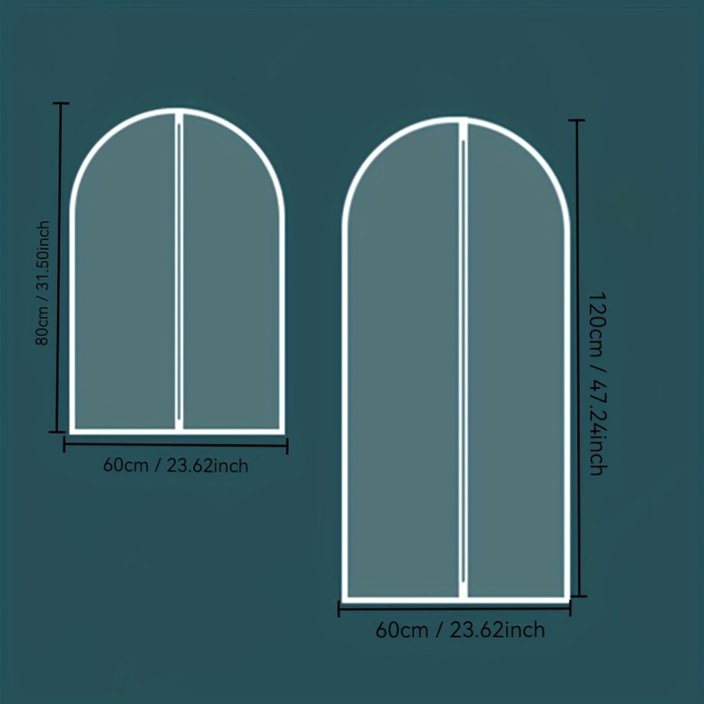 Protective Garment Bags for Clothes Storage, Transparent Thickened Wardrobe Suit and Coat Hanging Bags