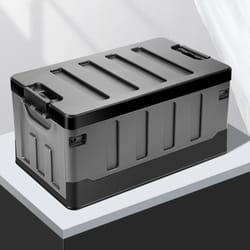 foldable car trunk organizer, large waterproof storage case, durable outdoor camping box