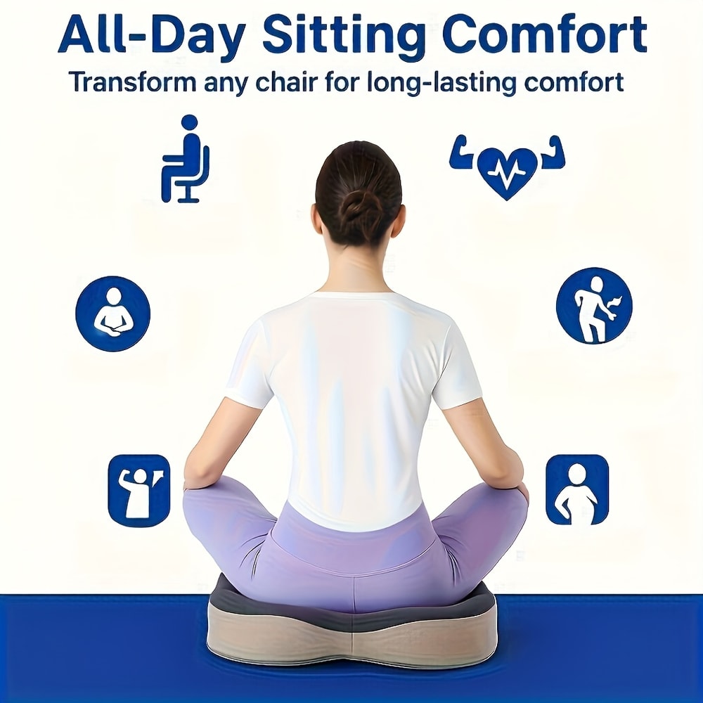 3D Ergonomic Support Light Green Grey Memory Foam Seat Cushion Car Office Essentials Home Decor Wa 2