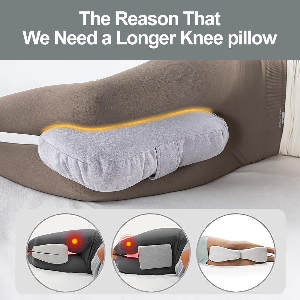 Plush Knee Pillow For Side Sleeper Support Leg Pillow For Hip Back Pain Secure Bind Belt Machine W 1