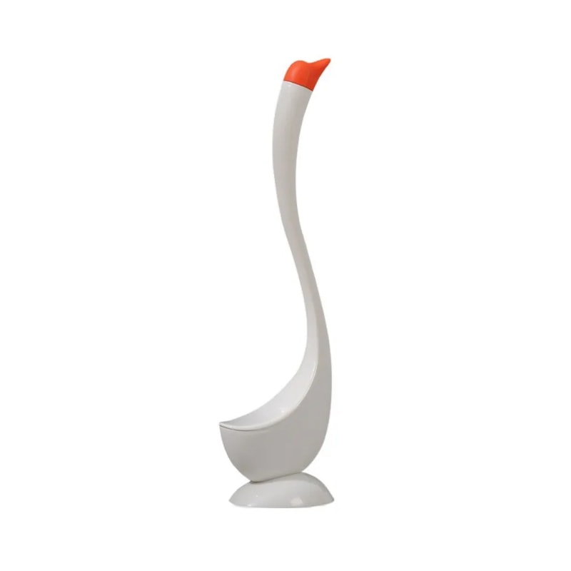 Dense Bristle Head Plastic Toilet Plunger Household, Swan Shape Long Handle Toilet Brush, cute holder set