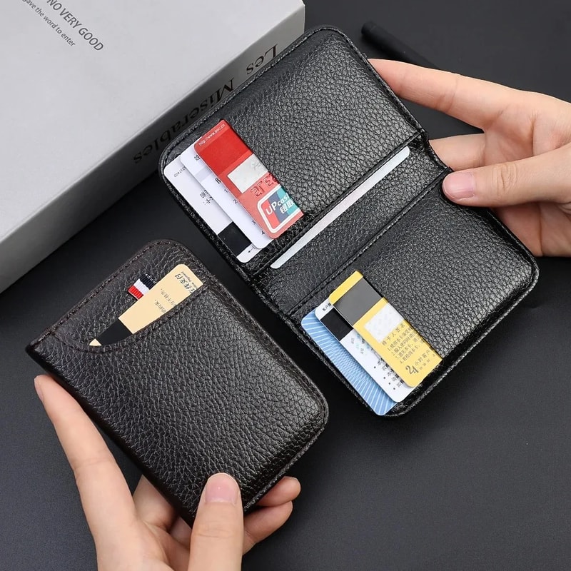 Mini Credit Card Wallet Purse Portable Super Slim Soft Wallet PU Leather Men Wallet Thin Small Shor 2