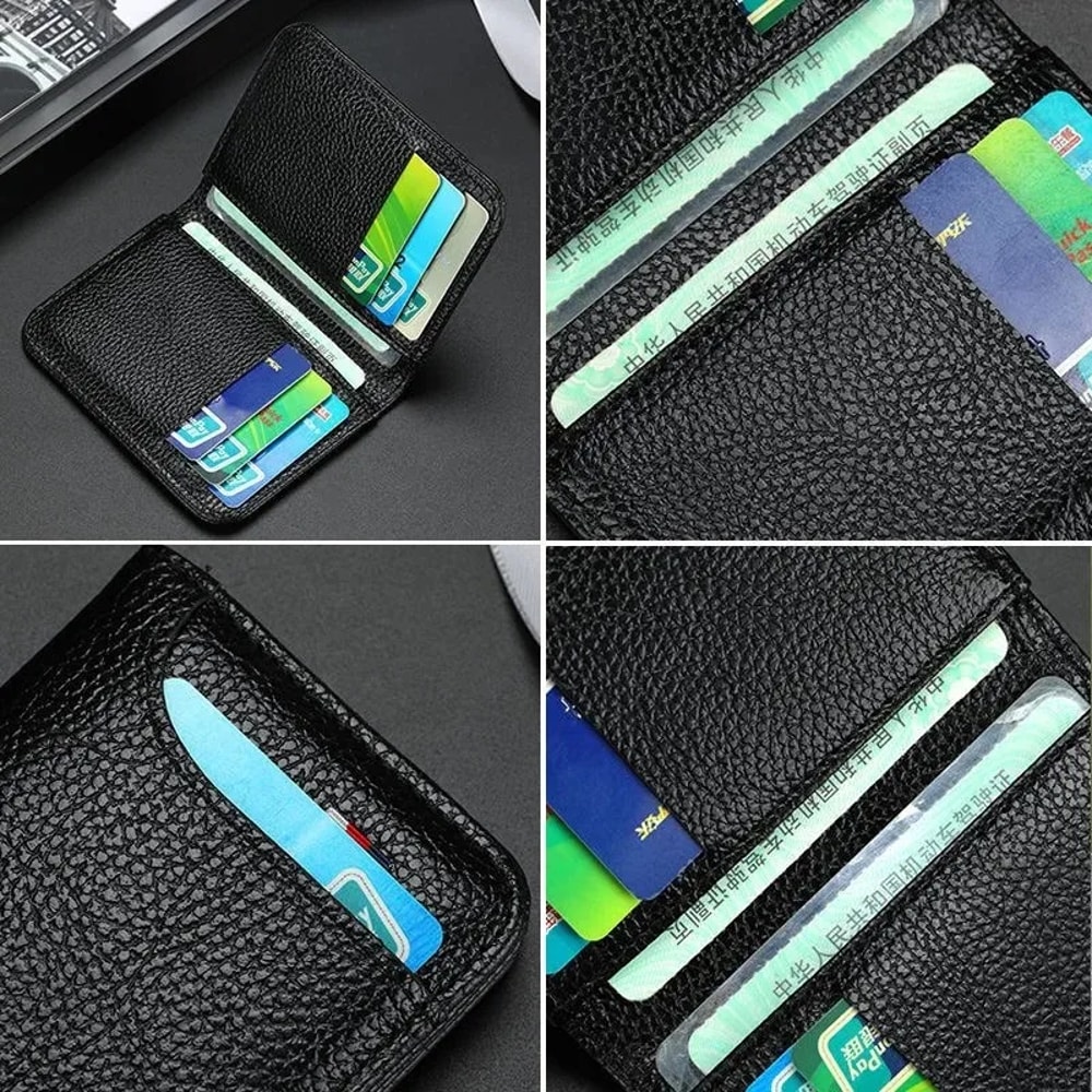 Mini Credit Card Wallet Purse Portable Super Slim Soft Wallet PU Leather Men Wallet Thin Small Shor 4