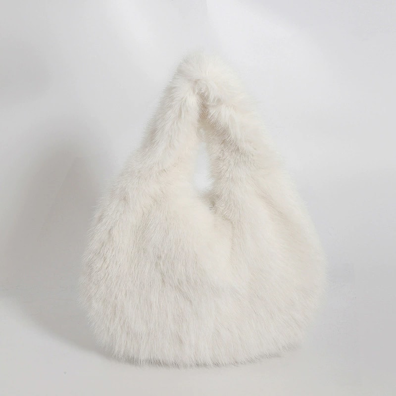 Designer Furry Purse And Handbags Small Hobo Handle Bags For Women Shoulder Bags Fashionable Cute F 8