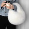 Designer Furry Purse and Handbags, Small Hobo Handle Bags for Women Shoulder Bags, Fashionable Cute Female Plush Bag