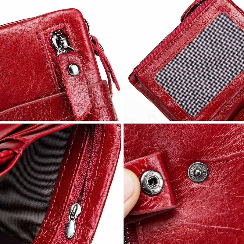 High Quality Small Female Clutch, Genuine Leather Women Wallet for Coin and Card, Fashion Ladies Walet Luxury Brand
