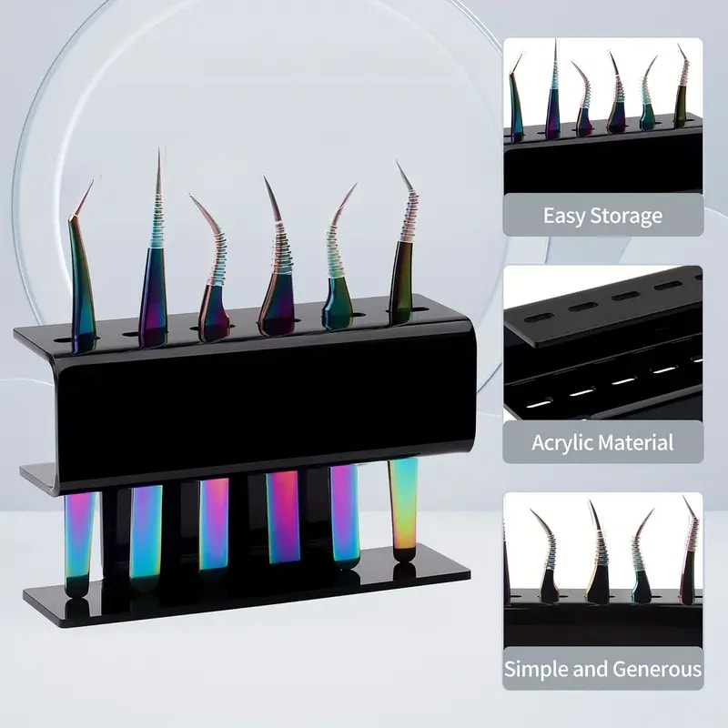 Professional Eyelash Extension Display Stand 6Hole Acrylic Tweezer Storage Rack Makeup Tools Organi 2