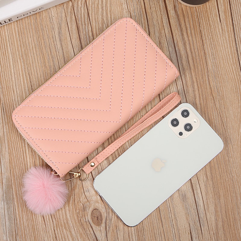 Fashion Card Holder Small Purse Korean Womens Long Wallet Hollow Leaf Zipper Clutch Bag 2