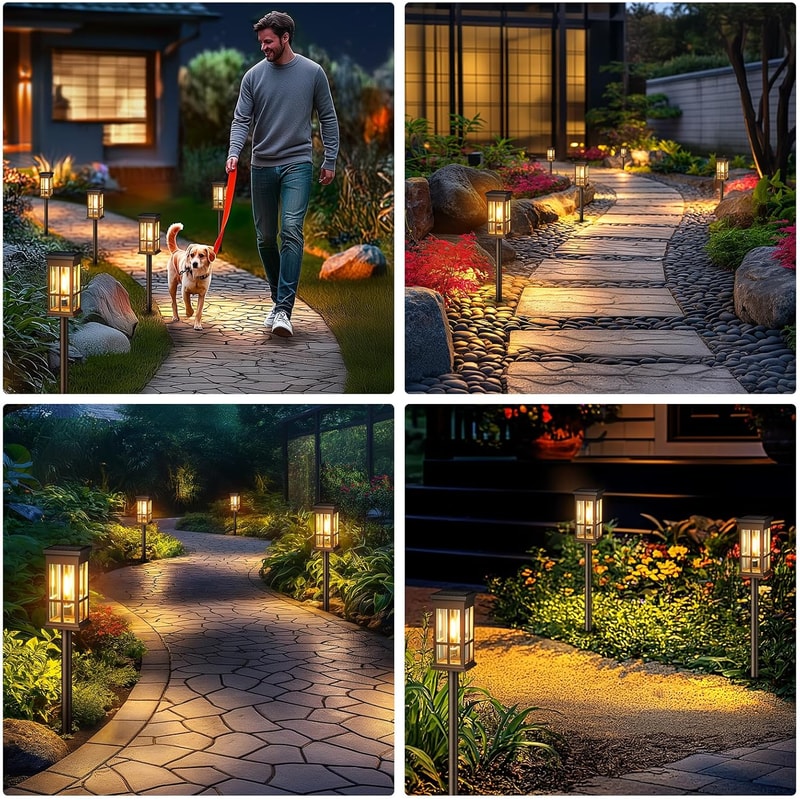 Solar Pathway Lights Super Bright Outdoor Solar Lights For Patio And Sidewalk 5