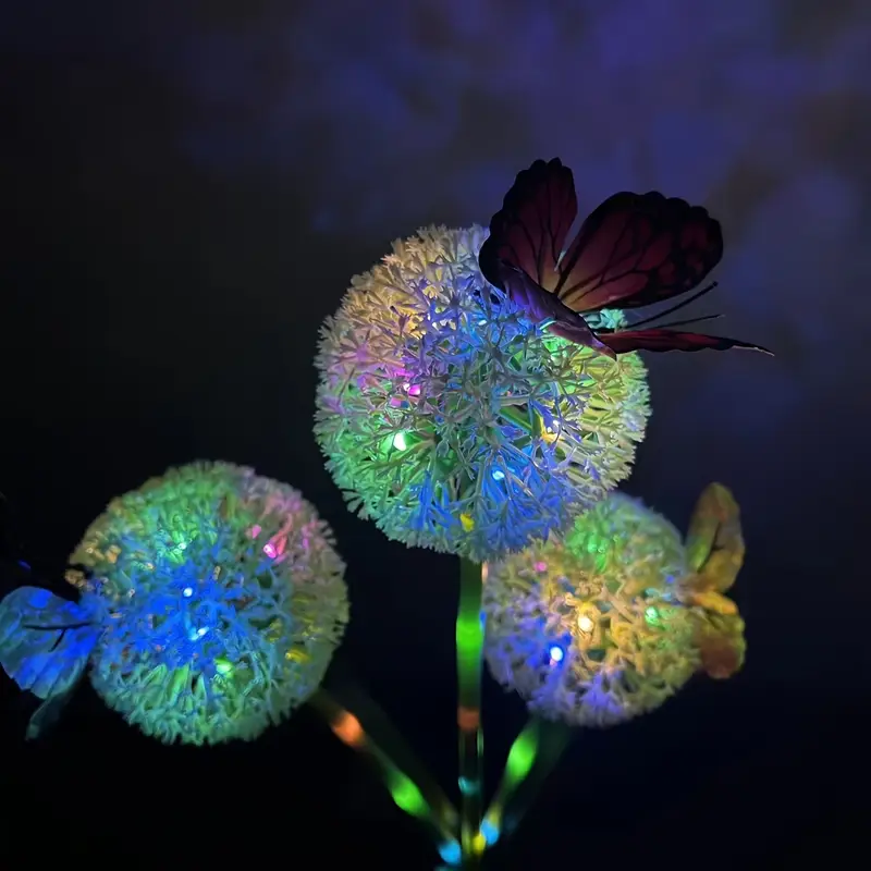 Waterproof Outdoor Solar Light, Solar Butterfly Dandelion Light for Courtyard, Lawn, Garden Decoration