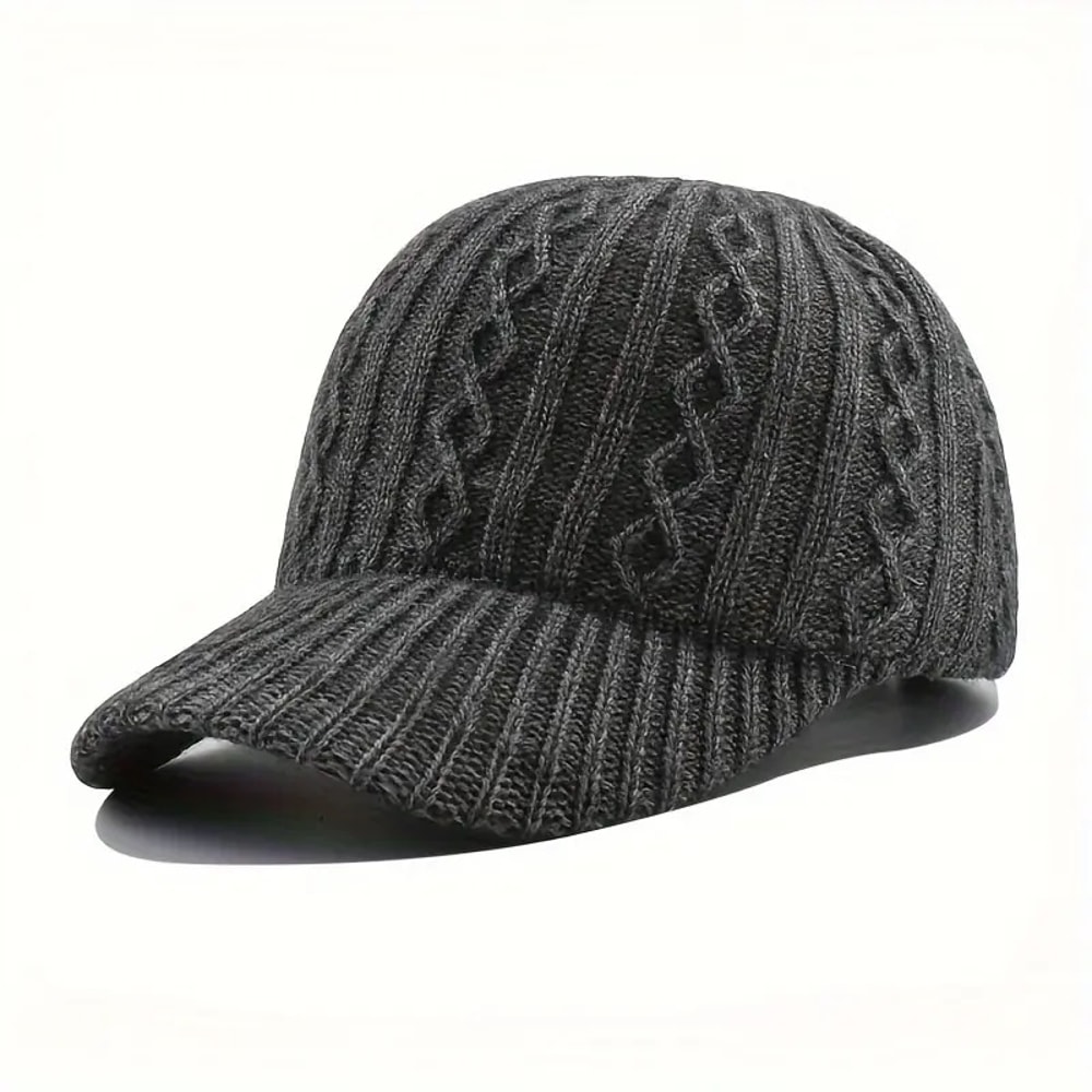 Autumn/Winter Fashion Peaked Hat, Trendy Knitted Baseball Cap For Men And Women, Versatile and Warm Headwear