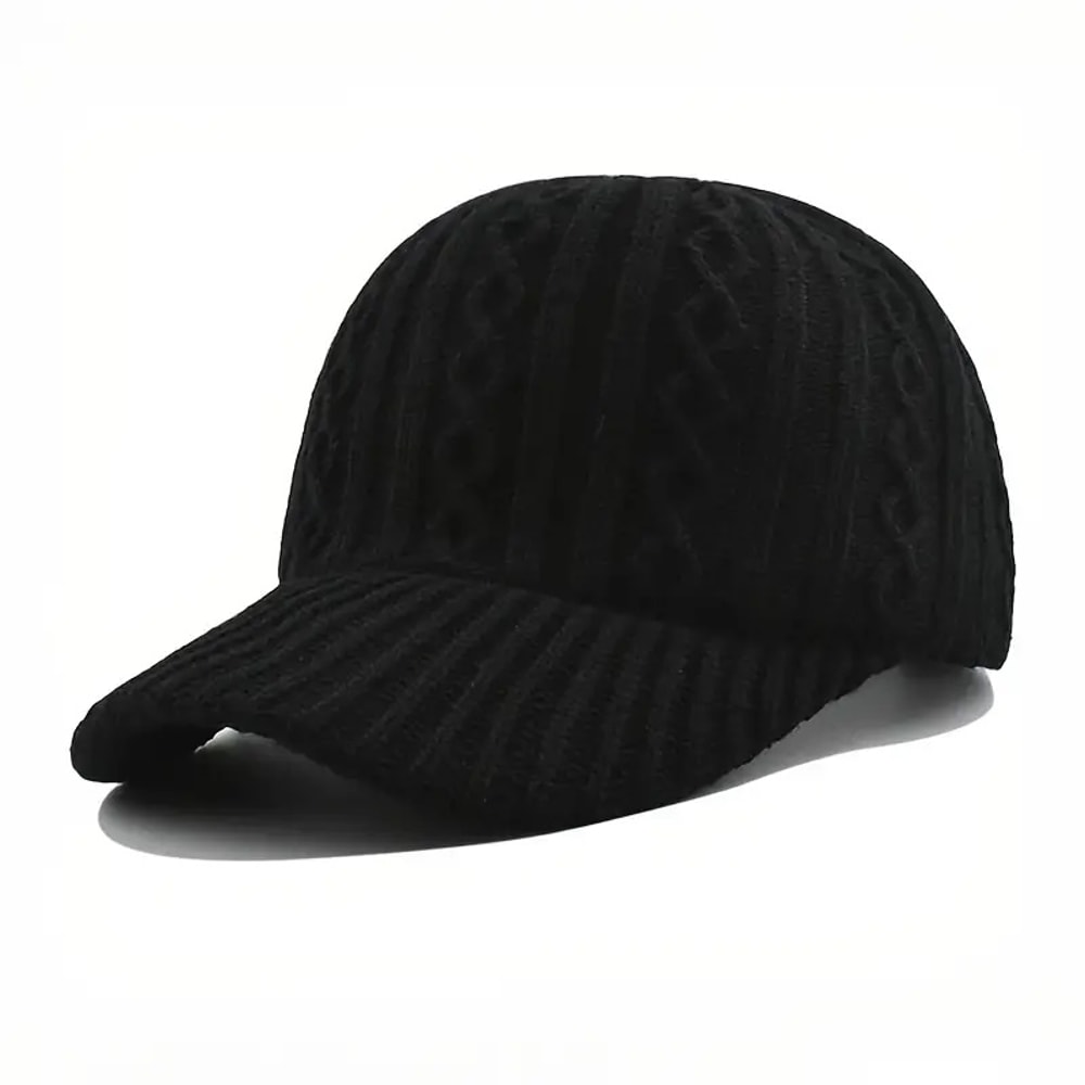 Autumn/Winter Fashion Peaked Hat, Trendy Knitted Baseball Cap For Men And Women, Versatile and Warm Headwear