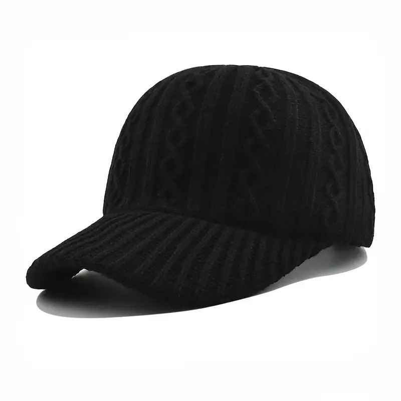 Autumn/Winter Fashion Peaked Hat, Trendy Knitted Baseball Cap For Men And Women, Versatile and Warm Headwear