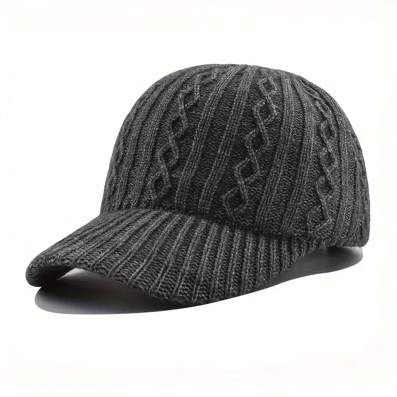 Autumn/Winter Fashion Peaked Hat, Trendy Knitted Baseball Cap For Men And Women, Versatile and Warm Headwear