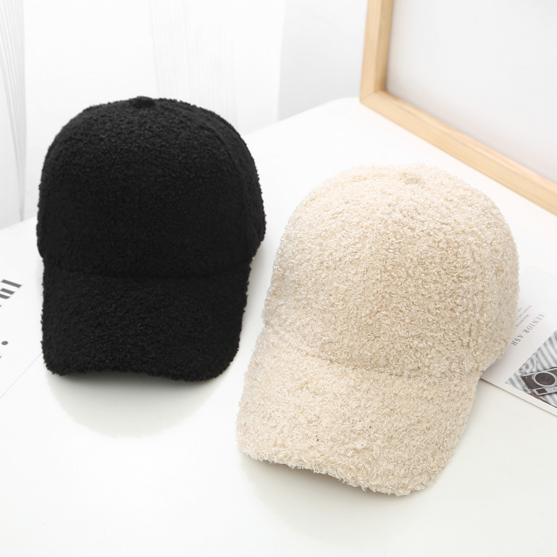 Plush Baseball Caps Spring Autumn Winter Baseball Cap Women Tide Warm Lamb Wool Hats 1