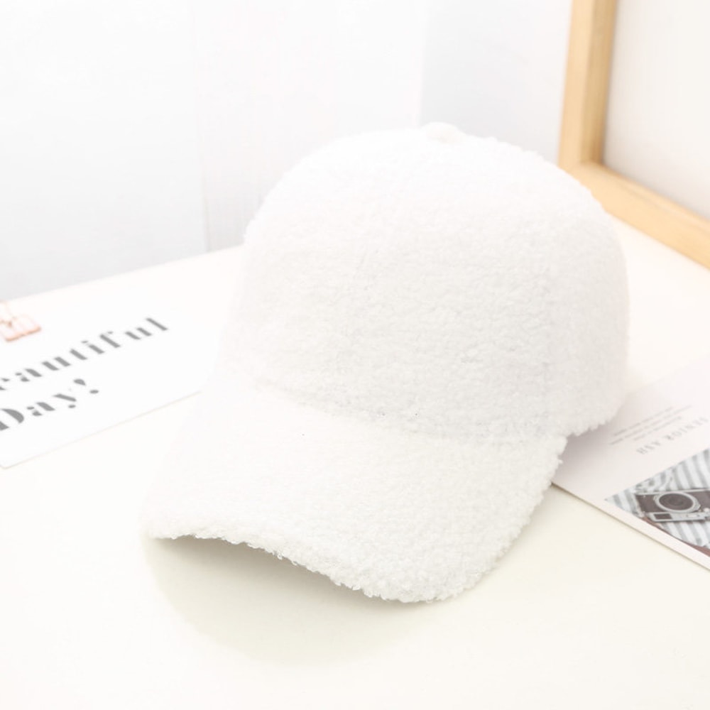 Plush Baseball Caps Spring Autumn Winter Baseball Cap Women Tide Warm Lamb Wool Hats 2