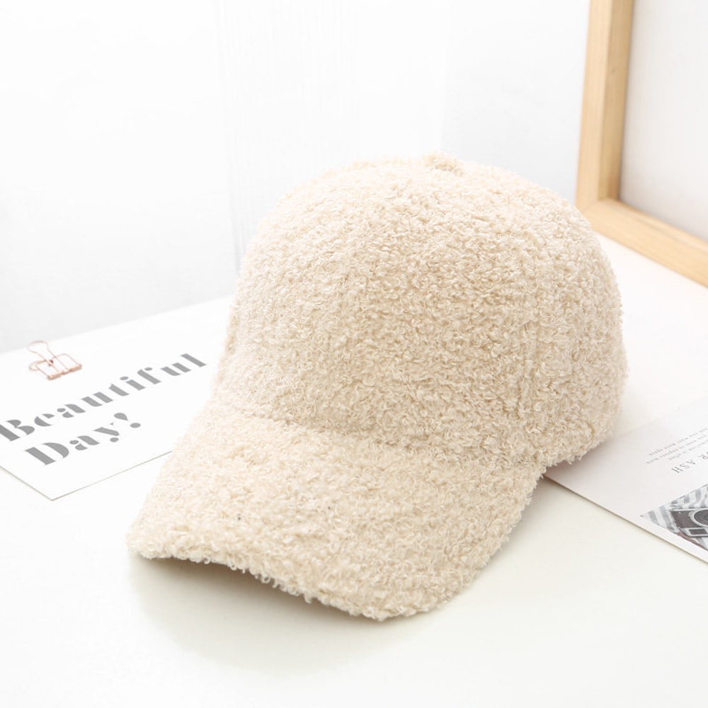 Plush Baseball Caps Spring Autumn Winter Baseball Cap Women Tide Warm Lamb Wool Hats 5