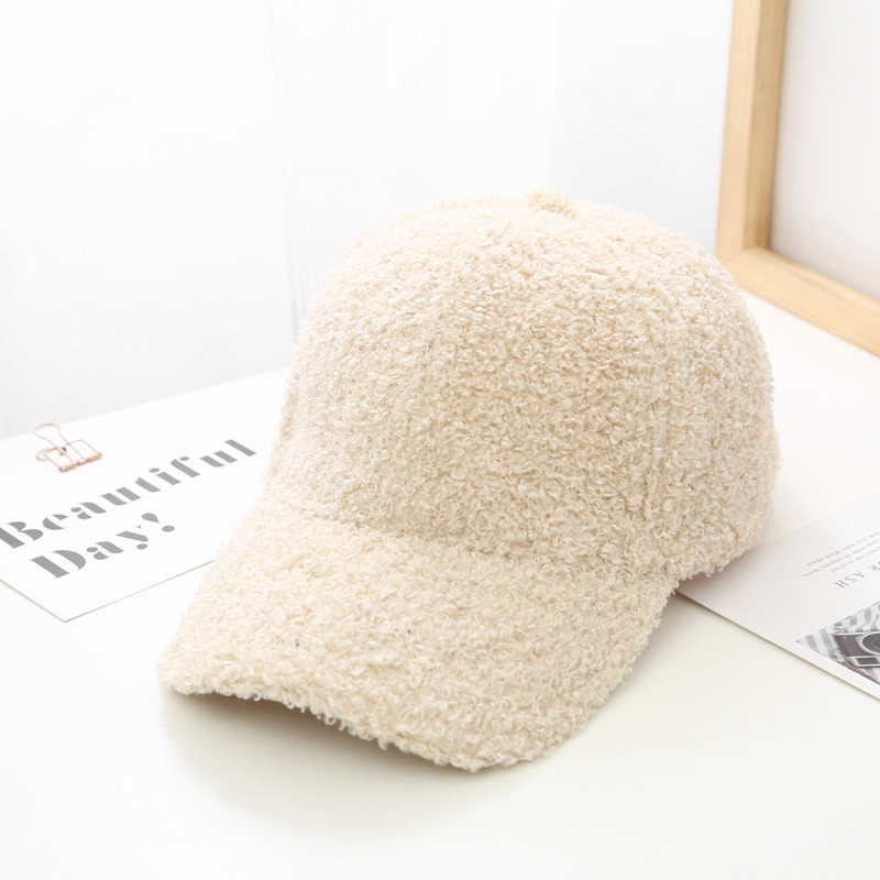 Plush Baseball Caps Spring Autumn Winter Baseball Cap Women Tide Warm Lamb Wool Hats 5