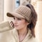 Autumn And Winter Elastic Baseball Cap Thick Lined Knitted Sun Hat For Women Ear Protection 4