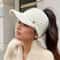 Autumn And Winter Elastic Baseball Cap Thick Lined Knitted Sun Hat For Women Ear Protection 5