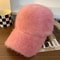 Korean Warm Rabbit Hair Baseball Cap Women Autumn Winter Solid Color Plush Duck Bill Hat 8