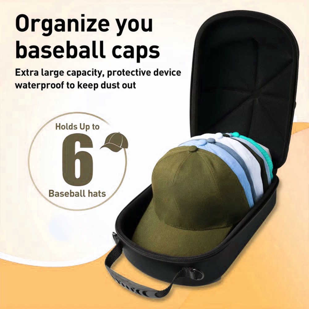 Outdoor Travel Hat Protective Box, Portable Cap Storage Carrier, Hard Shell Hat Case for Baseball Caps